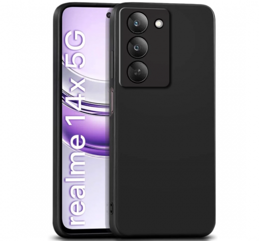 Силиконов калъф / гръб / TPU кейс за Realme 14X / Realme V60 Pro - черен гръб със защита за камерата