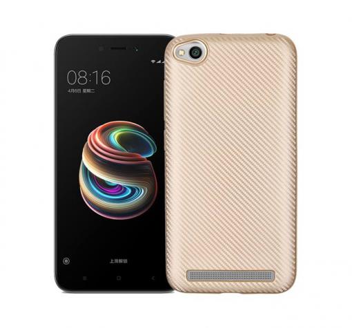 Силиконов калъф / гръб / TPU за Xiaomi RedMi 5A - златист / Carbon