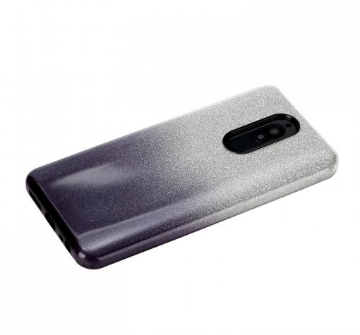 Силиконов калъф / гръб / TPU за Xiaomi Redmi 9 - преливащ / сребристо и черно / брокат