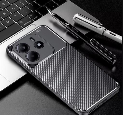Луксозен силиконов калъф / кейс / TPU Auto Focus за Xiaomi Redmi Note 14 5G - черен / Carbon