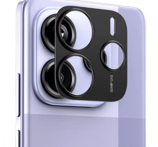 Стъклен протектор / 3D Tempered Glass Camera Lens / за задна камера на Xiaomi Redmi Note 14 5G - черен