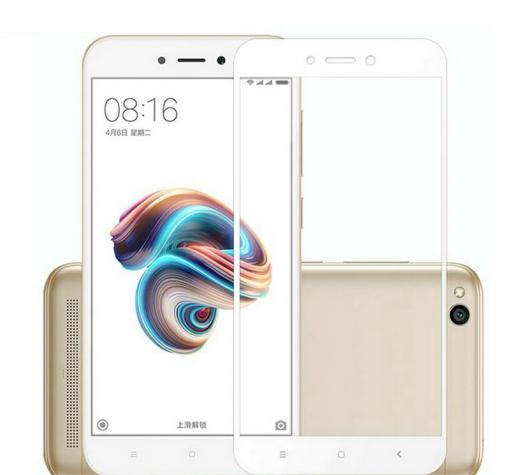 3D full cover Tempered glass Full Glue screen protector Xiaomi RedMi 5A / Извит стъклен скрийн протектор с лепило от вътрешната страна за Xiaomi RedMi 5A - бял