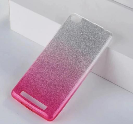 Силиконов калъф / гръб / TPU за Xiaomi Redmi 5A - преливащ / сребристо и розово / брокат