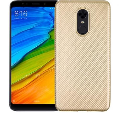 Силиконов калъф / гръб / TPU за Xiaomi Redmi 5 - златист / Carbon