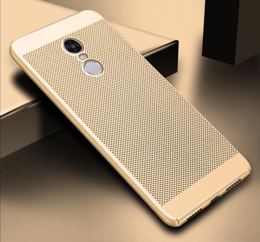 Луксозен твърд гръб за Xiaomi Redmi 5 Plus - златист / Grid