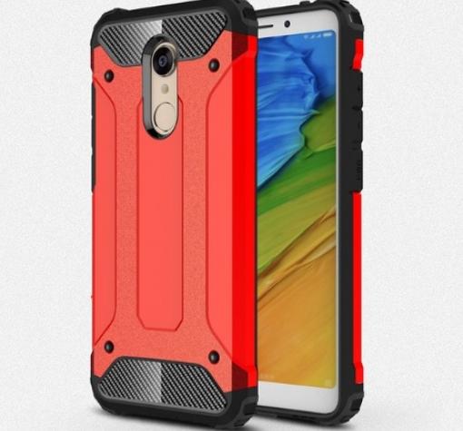 Силиконов гръб TPU Spigen Hybrid с твърда част за Xiaomi RedMi 5 - червен