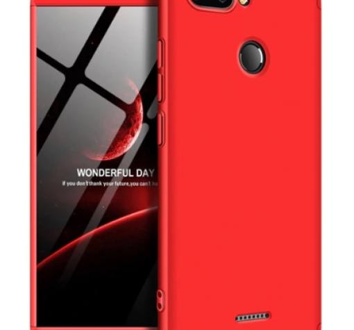 Твърд гръб Magic Skin 360° FULL за Xiaomi Redmi 6 - червен