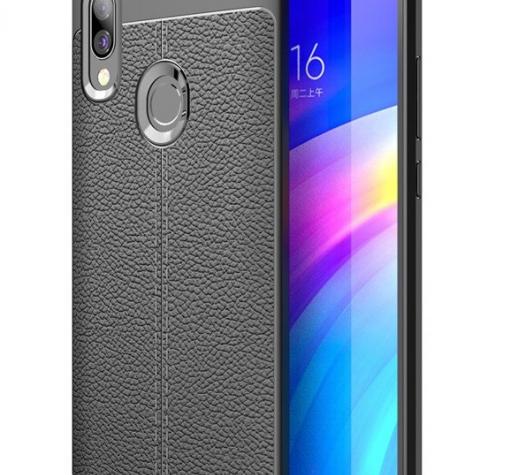Луксозен силиконов калъф / гръб / TPU за Xiaomi Redmi 7 - черен / имитиращ кожа
