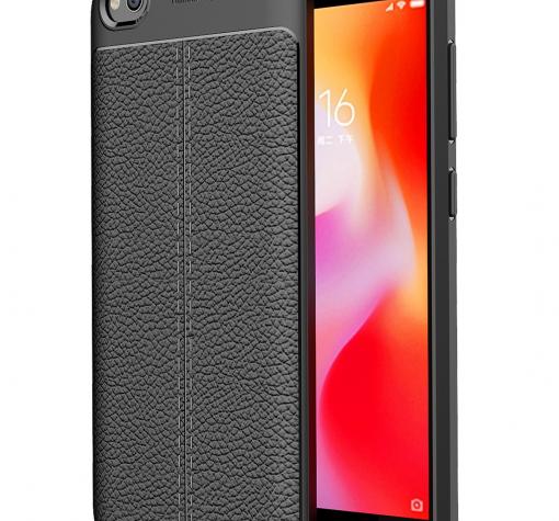 Луксозен силиконов калъф / гръб / TPU за Xiaomi Redmi GO - черен / имитиращ кожа