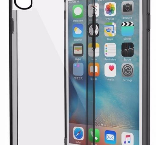 Луксозен гръб ROCK Pure Series за Apple iPhone X - прозрачен / черен кант