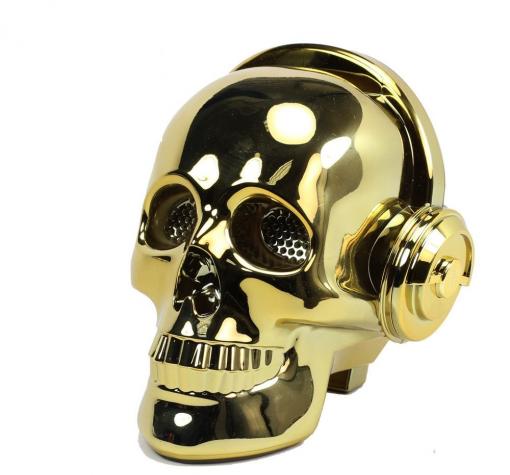 Bluetooth тонколона Skull Head / Skull Head Bluetooth Wireless Stereo Speaker - Gold