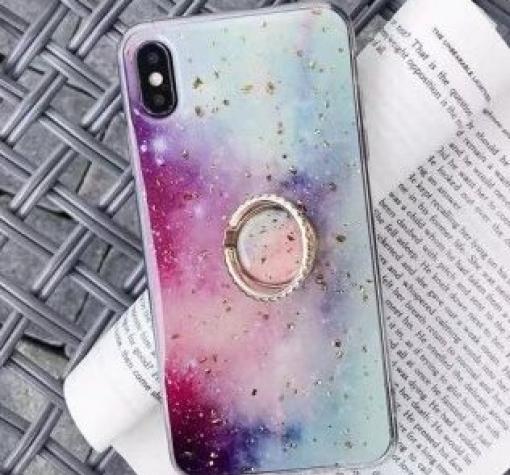 Силиконов калъф / гръб / TPU с Popsocket за Apple iPhone 11 6.1 - брокат / цветен 1