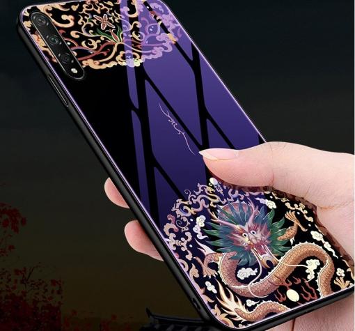 Луксозен стъклен твърд гръб за Huawei Honor 20 / Huawei Nova 5T - дракон