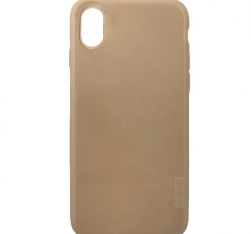 Луксозен силиконов калъф / гръб / TPU X-Level Thin Black Antislip Case за Apple iPhone XS Max - златист