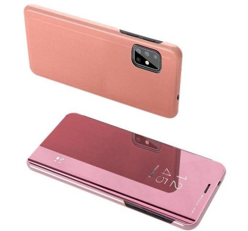 Луксозен калъф Clear View Cover с твърд гръб за Samsung S20 - Rose Gold
