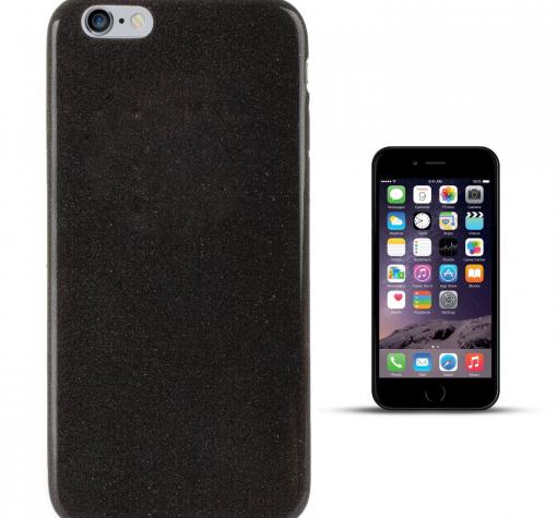 Ултра тънък силиконов калъф / гръб / TPU Ultra Thin Candy Case за Apple iPhone 7 - черен / брокат