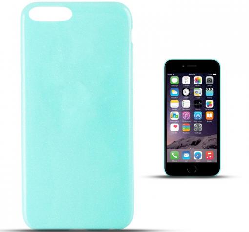 Ултра тънък силиконов калъф / гръб / TPU Ultra Thin Candy Case за Apple iPhone 7 Plus - син / брокат