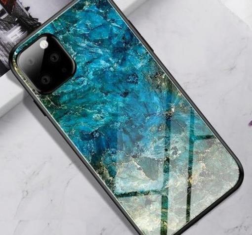 Луксозен стъклен твърд гръб за Apple iPhone 11 Pro 5.8'' - син