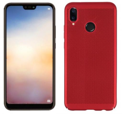Луксозен твърд гръб за Xiaomi Mi 8 - червен / Grid