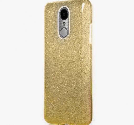 Силиконов калъф / гръб / TPU за Nokia 6 2017 - златист / брокат