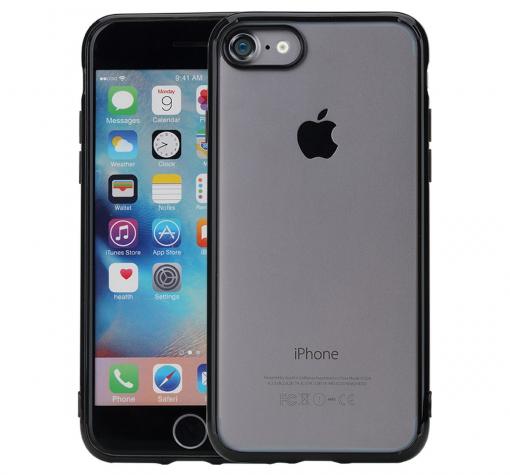 Луксозен твърд гръб Rock Pure Series Ultra Thin Case за Apple iPhone 7 - прозрачен / черен кант