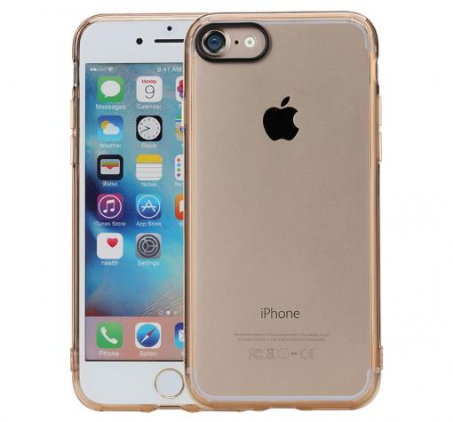 Луксозен твърд гръб Rock Pure Series Ultra Thin Case за Apple iPhone 7 - прозрачен / златист