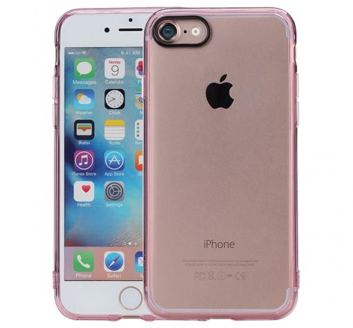 Луксозен твърд гръб Rock Pure Series Ultra Thin Case за Apple iPhone 7 - прозрачен / розов