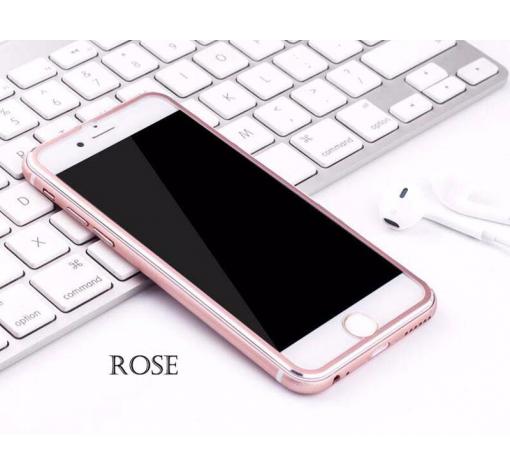 3D full cover Tempered glass screen protector Apple iPhone 7 / Извит стъклен скрийн протектор Apple iPhone 7 - прозрачен с Rose Gold кант