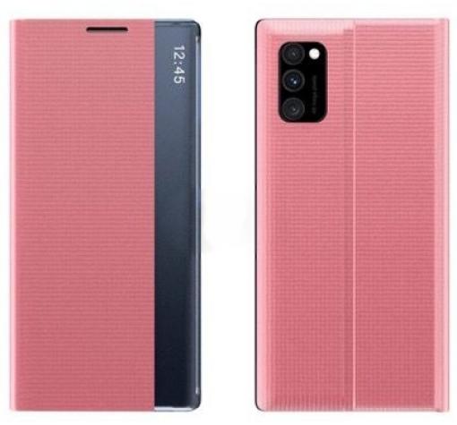 Луксозен калъф Smart View Cover за Samsung A02s - Rose Gold