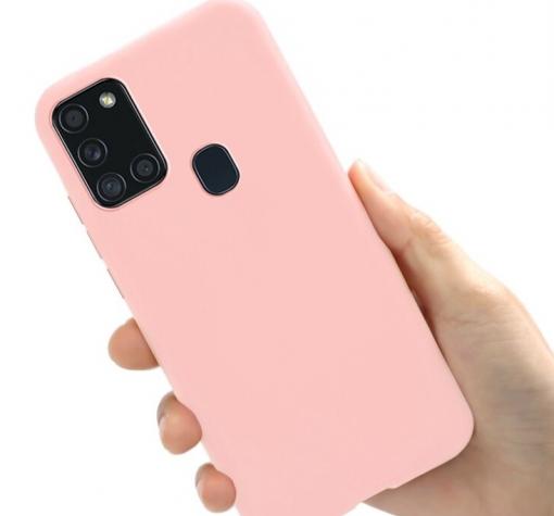 Луксозен силиконов калъф / гръб / Nano TPU за Samsung A21s - светло розов