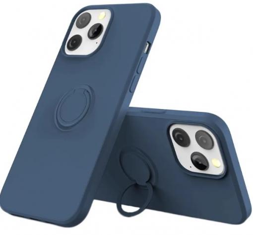 Силиконов твърд гръб TPU Case Magnetic Finger Ring Car Holder / за Xiaomi Redmi 10 5G - тъмносин кейс
