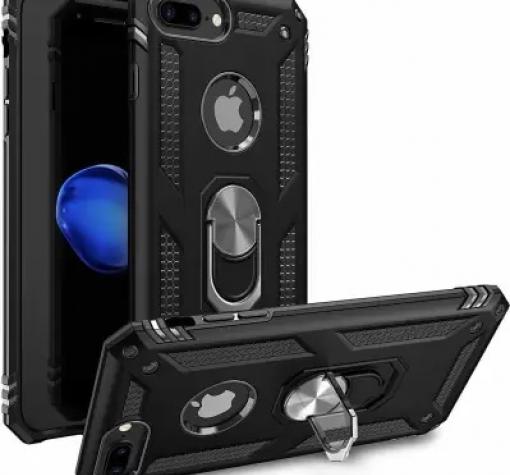 Силиконов гръб Spigen със стойка и магнитно захващане за Apple iPhone 7 Plus / iPhone 8 Plus – черен