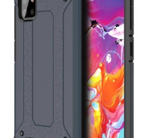 Силиконов гръб TPU Spigen Hybrid с твърда част за Samsung A41 – тъмно син