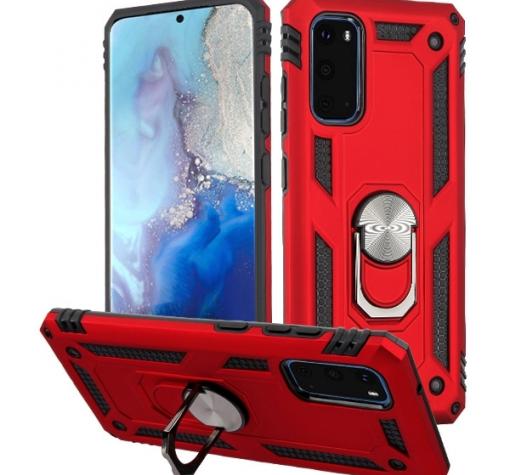 Силиконов гръб Spigen със стойка и магнитно захващане за Huawei P40 Lite – червен