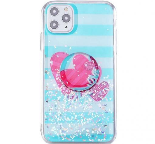 Луксозен силиконов калъф / гръб / RUBY TPU с Popsocket за Samsung A71 - тюркоаз / love