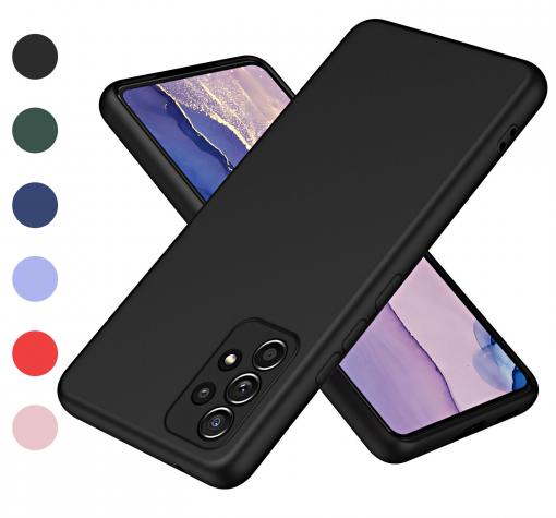 Луксозен силиконов калъф / гръб / TPU кейс за Samsung A13 4G - черен със защита за камерата
