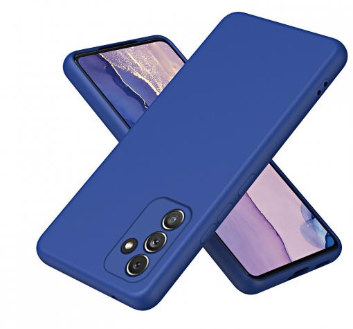 Луксозен силиконов калъф / гръб / TPU кейс за Samsung A13 5G / A04s - тъмносин със защита за камерата