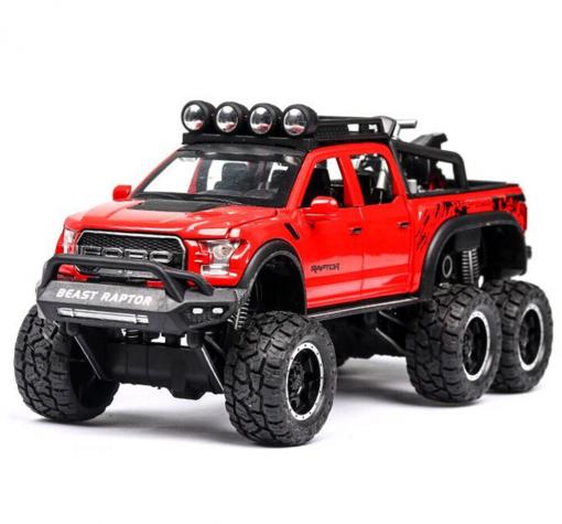 Метален джип с отварящи се врати капаци светлини и звуци Ford Raptor F150 1:24