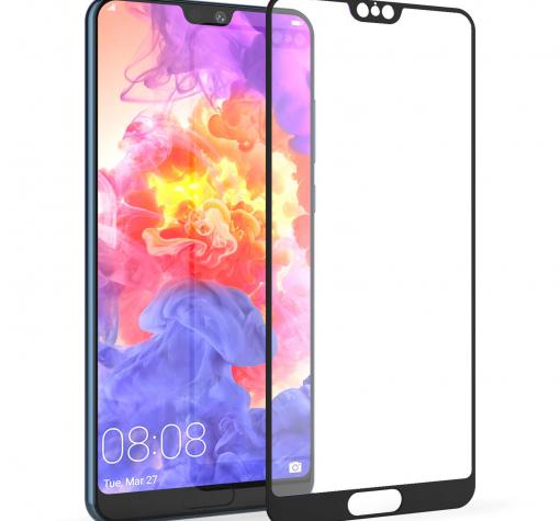 3D full cover Tempered glass Full Glue screen protector Huawei P20 Pro / Извит стъклен скрийн протектор с лепило от вътрешната страна за Huawei P20 Pro - черен