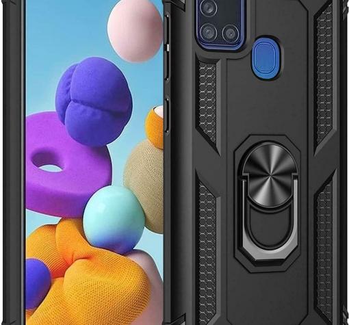 Силиконов гръб Spigen със стойка и магнитно захващане за Huawei P40 lite Е – черен