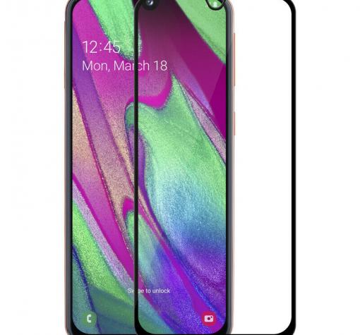 5D Full Cover Nano Anti-Shock Glass Screen Protector Samsung A40 / 5D Извит скрийн протектор за Samsung A40 - черен