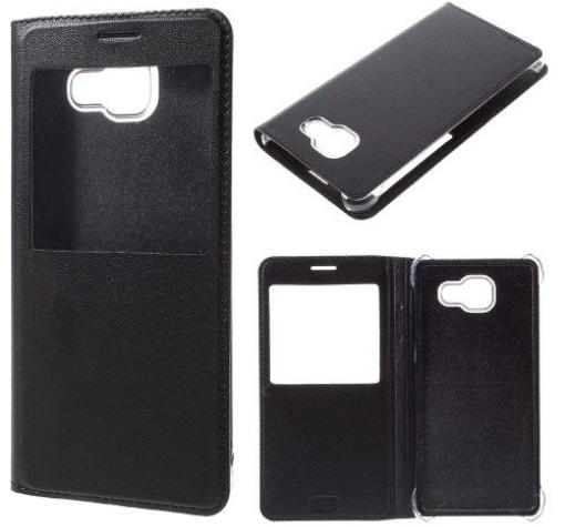 Кожен калъф S-View Flip Cover тефтер за Samsung A3 2016 A310 - черен