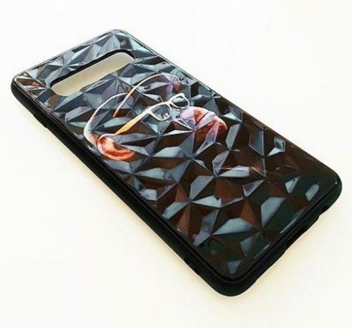 Луксозен твърд гръб 3D за Samsung S10 Plus - маймуна / черна призма