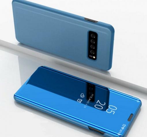 Луксозен калъф Clear View Cover с твърд гръб за Samsung S10e - син