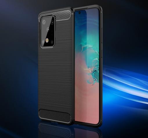 Силиконов калъф / гръб / TPU за Samsung S20 Ultra - черен / carbon