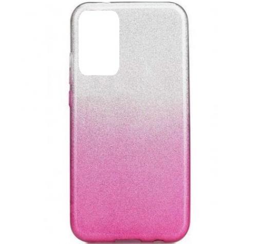 Силиконов калъф / гръб / TPU за Samsung S20 Plus - преливащ / сребристо и розово / брокат