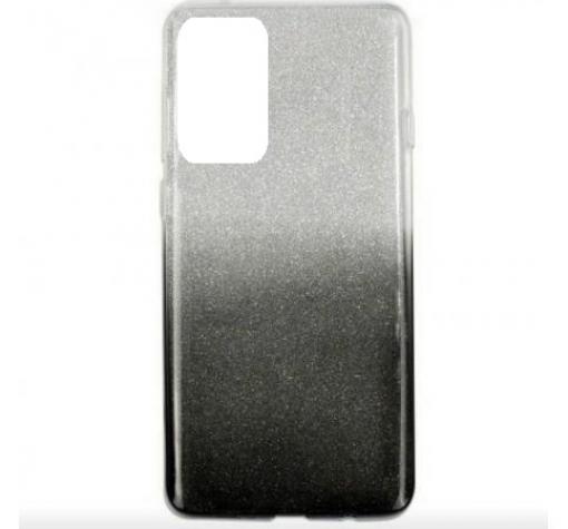 Силиконов калъф / гръб / TPU за Samsung S20 Plus - преливащ / сребристо и черно / брокат