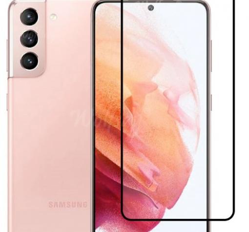 3D full cover Tempered glass Full Glue screen protector Samsung S21 / Извит стъклен скрийн протектор с лепило от вътрешната страна за Samsung S21 - черен