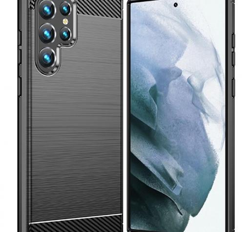 Силиконов калъф / гръб / TPU кейс за Samsung S22 Ultra 5G - черен / carbon