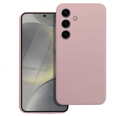 Силиконов калъф / кейс / за Samsung S24 FE - светло розов със защита за камерата